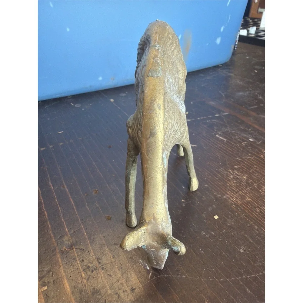 Vintage Brass Spotted Deer Grazing Doe (T)...